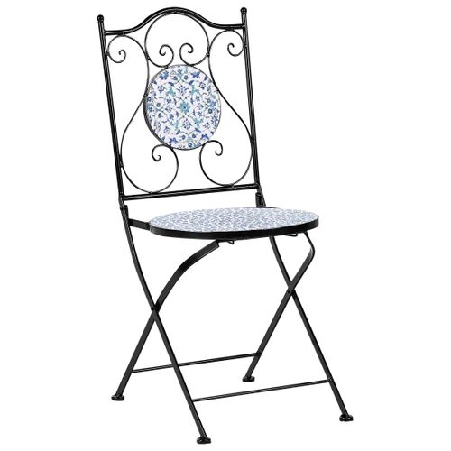 Ensemble Bistrot Pliant Chapeco Métal Noir