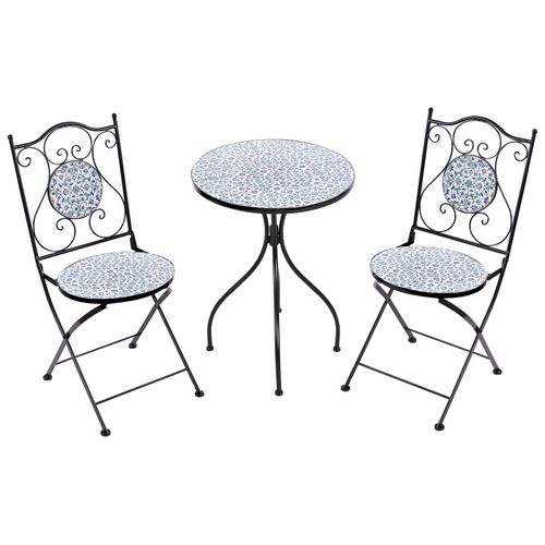 Ensemble Bistrot Pliant Chapeco Métal Noir