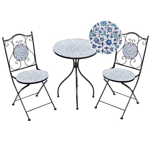 Ensemble Bistrot Pliant Chapeco Métal Noir