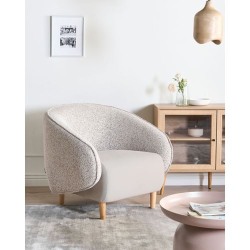 Fauteuil Umea Tissu Beige Clair