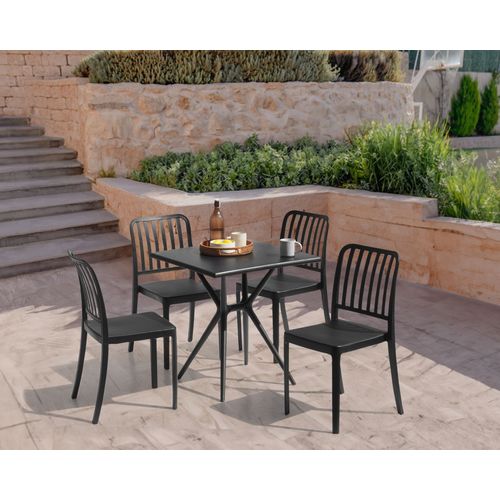 Table De Salle à Manger De Jardin Piave 70 Cm 70 Cm Noir