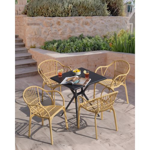 Lot De 4 Chaises De Jardin Andora Beige