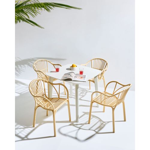 Lot De 4 Chaises De Jardin Andora Beige