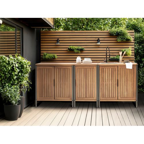 Meuble De Cuisine D'extérieur Ivrea Bois D'acacia Certifié Marron