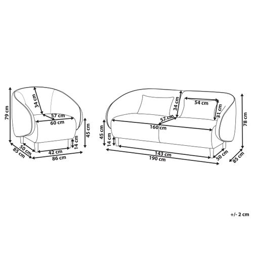 Ensemble De Salon Umea Tissu Beige Clair