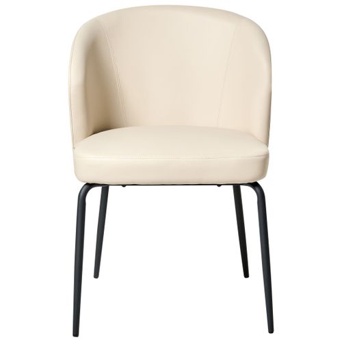 Lot De 2 Chaises De Salle à Manger Zana Cuir Pu Beige Clair