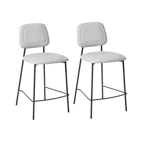 Lot De 2 Chaises De Bar Duette Lin Synthétique Gris Clair