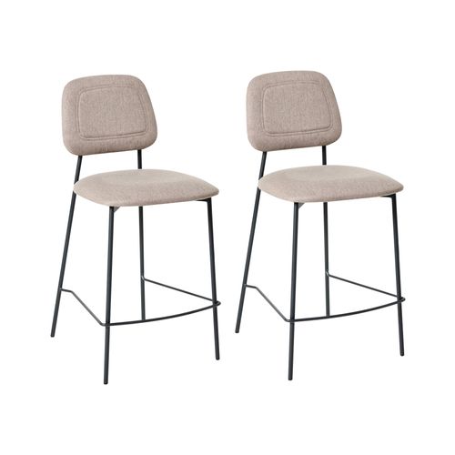 Lot De 2 Chaises De Bar Duette Lin Synthétique Taupe