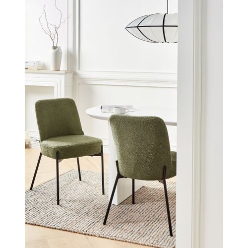 Lot De 2 Chaises Malin Bouclé Vert Foncé