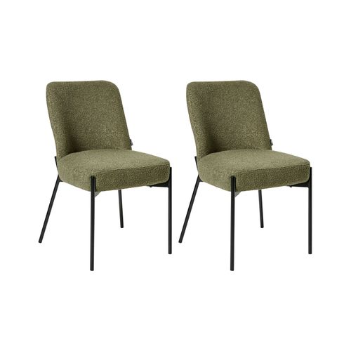 Lot De 2 Chaises Malin Bouclé Vert Foncé