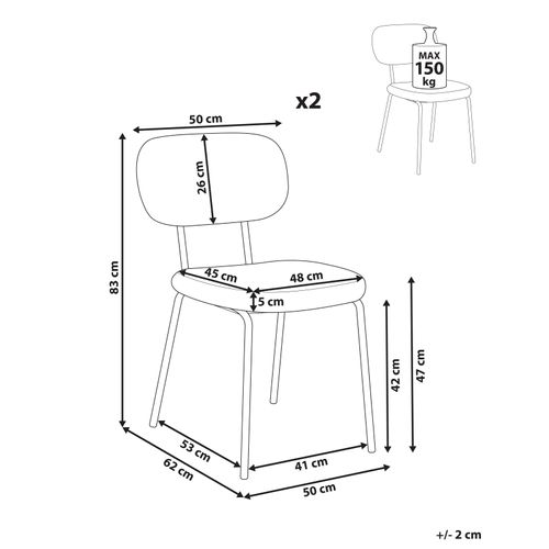 Lot De 2 Chaises Adair Bouclé Beige