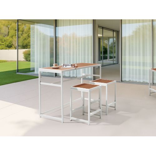 Table De Bar De Jardin Avetrana 150 Cm 50 Cm Marron/blanc