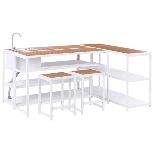 Cuisine D'extérieur Avec Évier Avetrana Métal Marron/blanc