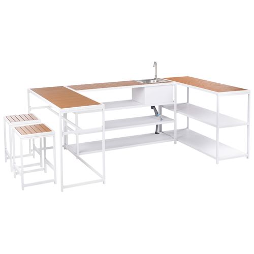 Cuisine D'extérieur Avec Évier Avetrana Métal Marron/blanc