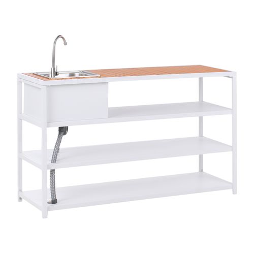 Cuisine D'extérieur Avec Évier Avetrana Métal Marron/blanc