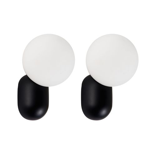 Lot De 2 Lampes Murales Helme Noir