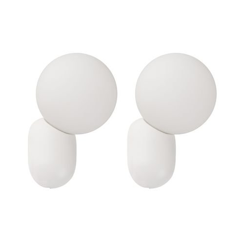 Lot De 2 Lampes Murales Helme Blanc