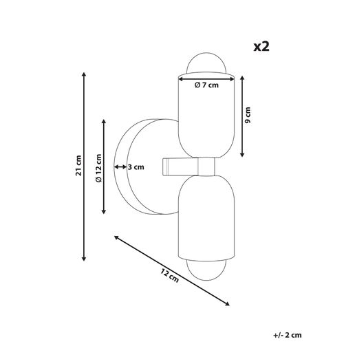 Lot De 2 Lampes Murales Topi Métal Rose Pastel