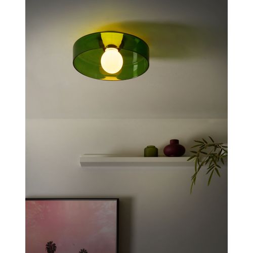 Plafonnier Luguse Verre Vert