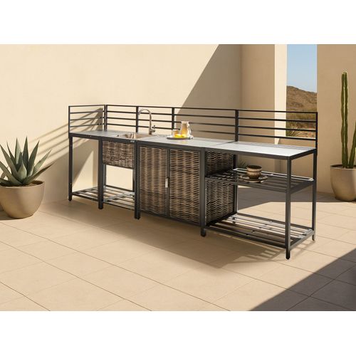 Cuisine D'extérieur 4 Pièces Avec Évier Mirador Gris