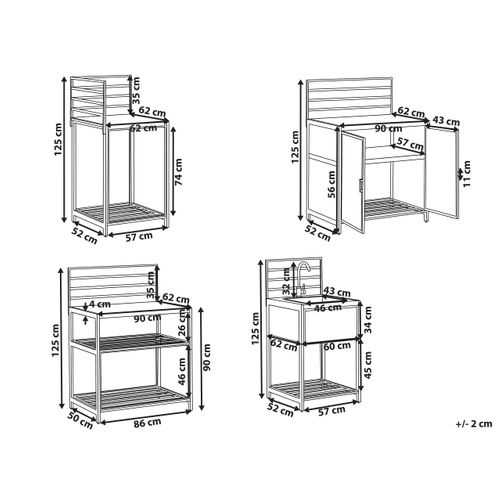 Cuisine D'extérieur 4 Pièces Avec Évier Mirador Gris