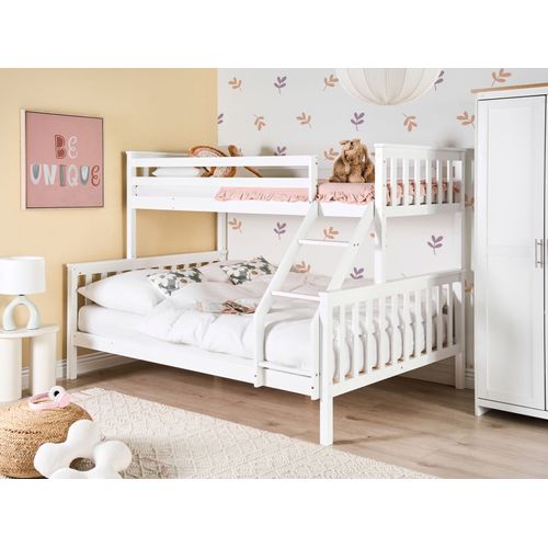 Lit Superposé Bois De Pin Bierne 90/140 X 200 Cm Blanc