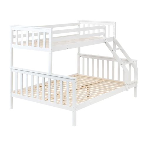 Lit Superposé Bois De Pin Bierne 90/140 X 200 Cm Blanc