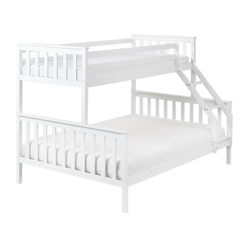 Lit Superposé Bois De Pin Bierne 90/140 X 200 Cm Blanc