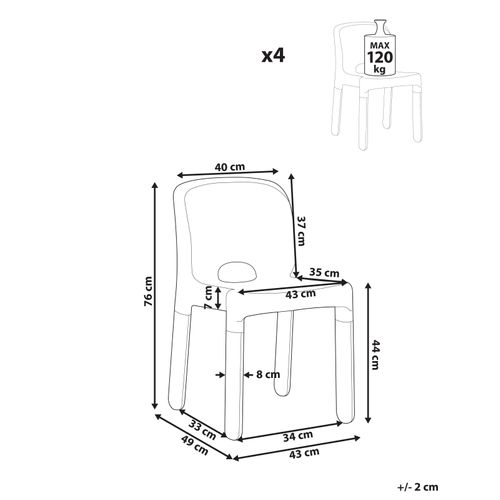 Lot De 4 Chaises De Jardin Betim Corail
