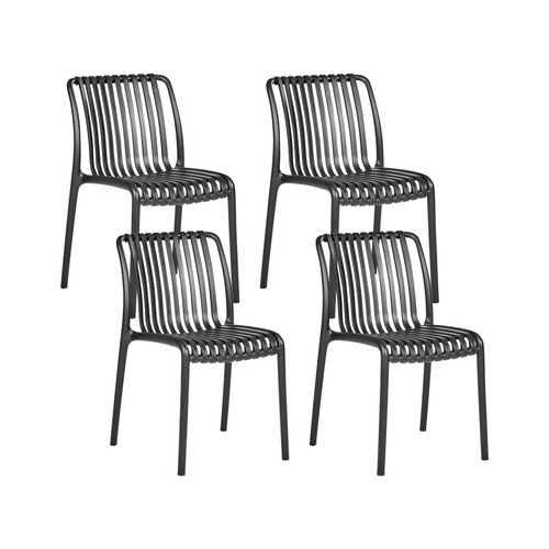 Lot De 4 Chaises De Jardin Ariccia Noir
