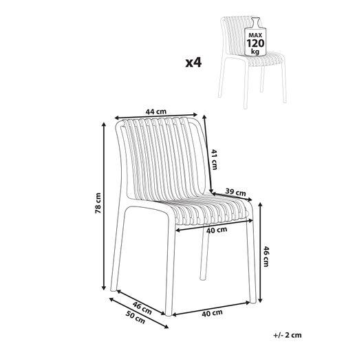 Lot De 4 Chaises De Jardin Ariccia Noir