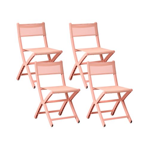 Lot De 4 Chaises De Jardin Talca Pliant Corail