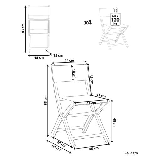Lot De 4 Chaises De Jardin Talca Pliant Corail