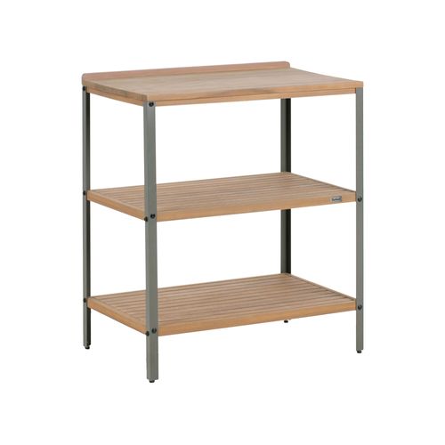 Cuisine D'extérieur 3 Pièces Avec Évier Ivrea Bois D'acacia Certifié Marron/noir