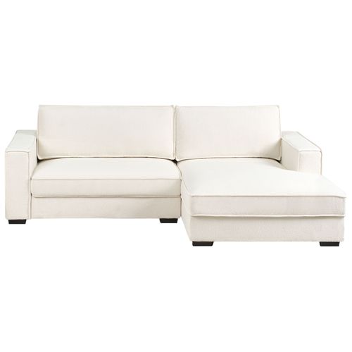 Canapé D'angle Renders Bouclé Blanc Cassé Côté Gauche