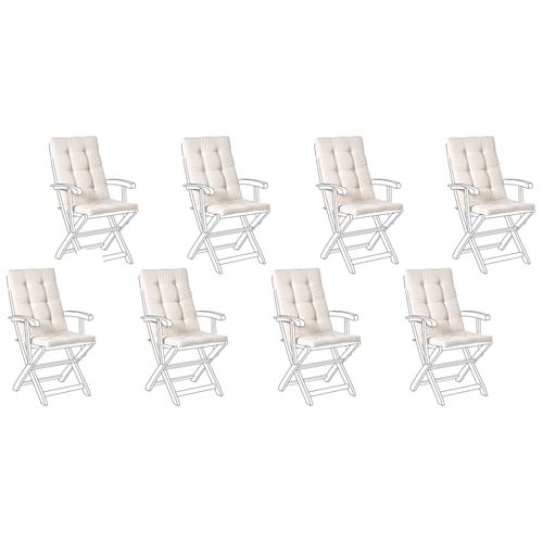 Lot De 8 Coussins De Jardin Maui Premium Beige Clair