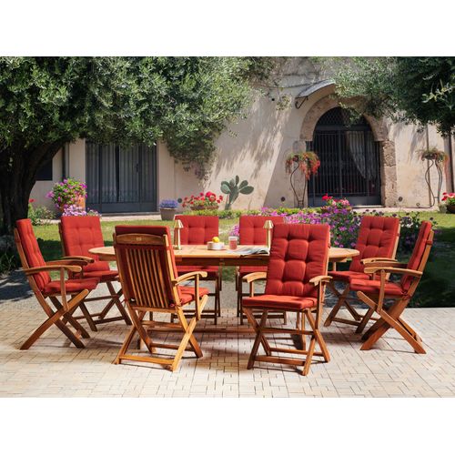 Lot De 8 Coussins De Jardin Maui Premium Rouge