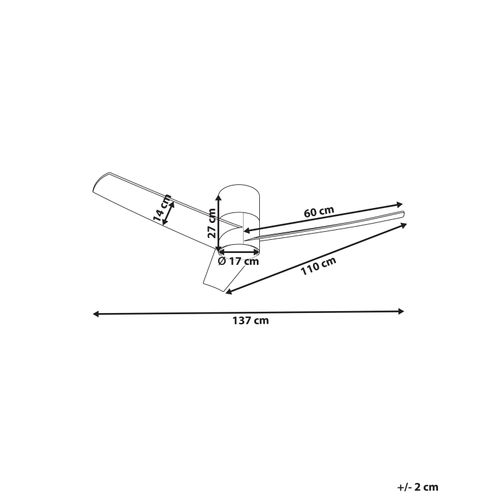Ventilateur De Plafond Avec Lampe Canete Avec Télécommande LED Noir