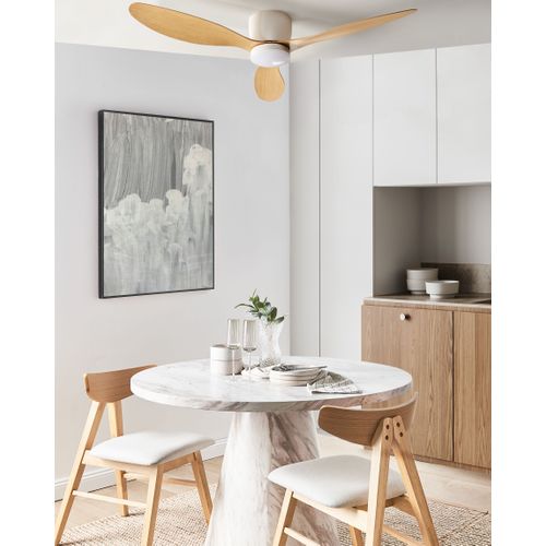 Ventilateur De Plafond Avec Lampe Vembar Avec Télécommande LED Marron Clair