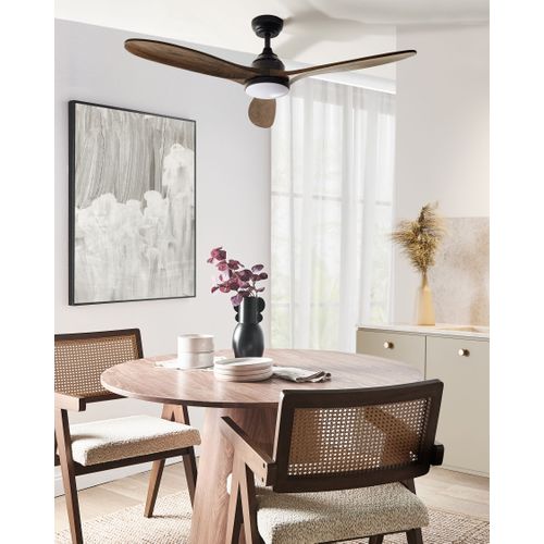 Ventilateur De Plafond Avec Lampe Moyar Avec Télécommande LED Marron Foncé