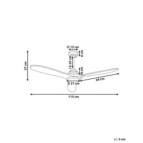 Ventilateur De Plafond Avec Lampe Moyar Avec Télécommande LED Marron Foncé