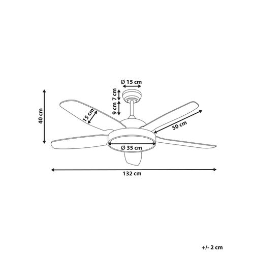 Ventilateur De Plafond Avec Lampe Goshaaba Avec Télécommande LED Laiton
