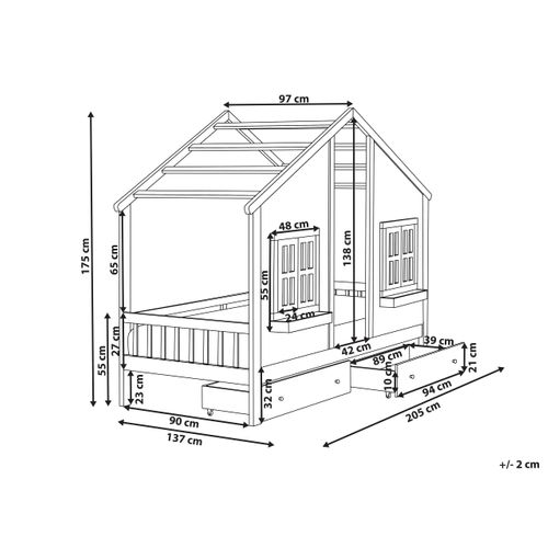 Lit à Tiroirs Pour Enfants Bois De Pin Trappes 90 X 200 Cm Blanc