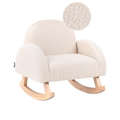 Chaise à Bascule Pour Enfants Hug Bouclé Beige Clair