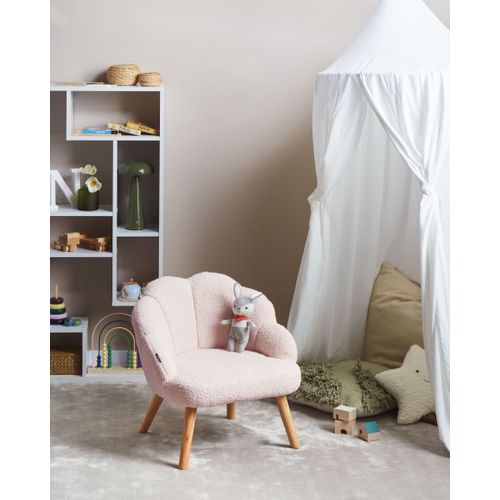 Fauteuil Pour Enfants Miland Bouclé Rose Pastel