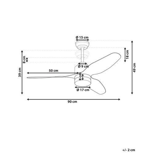 Ventilateur De Plafond Avec Lampe Anderson Avec Télécommande LED Marron Clair
