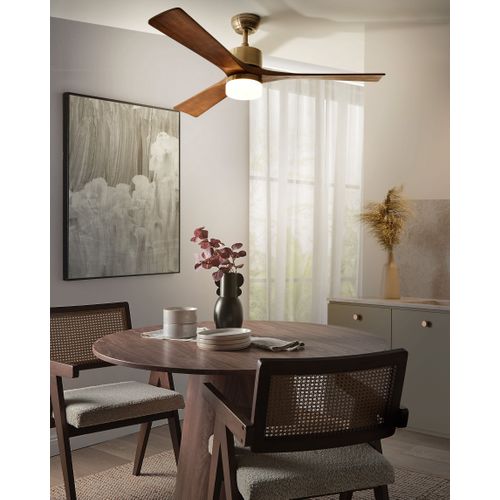 Ventilateur De Plafond Avec Lampe Aruwimi Avec Télécommande LED Laiton