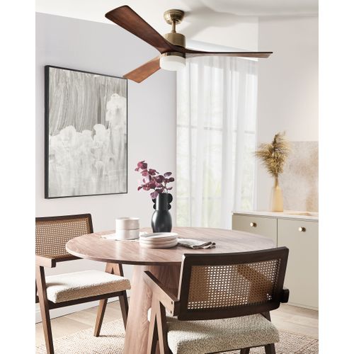 Ventilateur De Plafond Avec Lampe Aruwimi Avec Télécommande LED Laiton