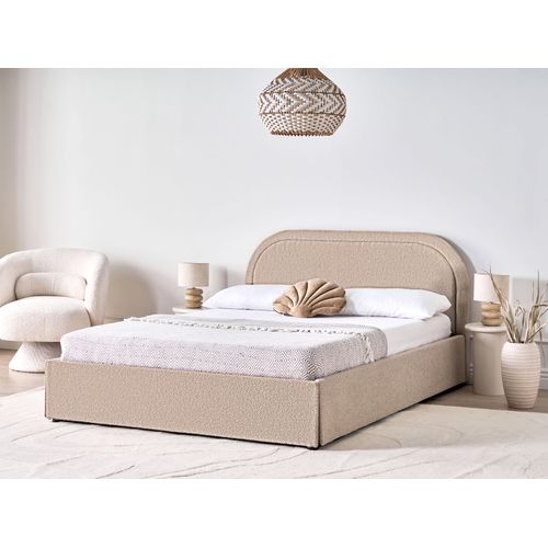 Lit Ottoman Bouclé Quillien 140 X 200 Cm Beige