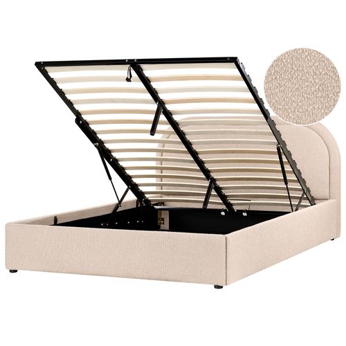 Lit Ottoman Bouclé Quillien 140 X 200 Cm Beige